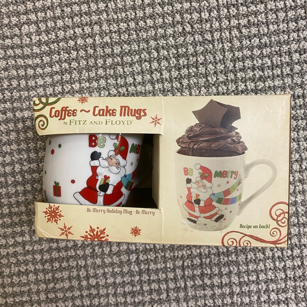 Nwt Fitz and Floyd Be Merry Holiday Coffee Mug - White/Red